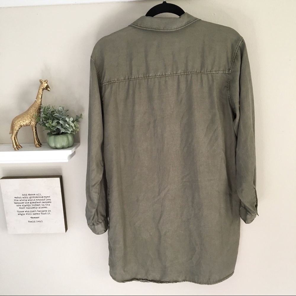 H&M Olive Green Button Down Tunic - Picture 7 of 8